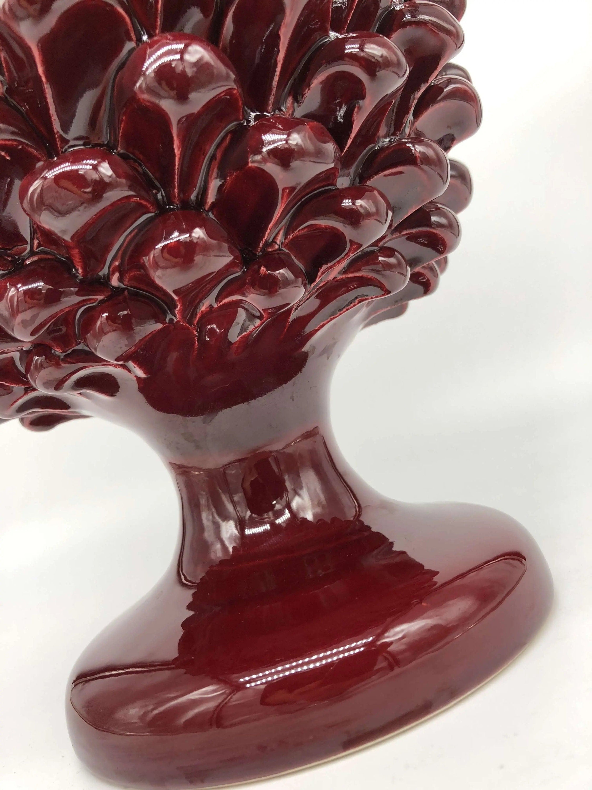 Pigna Ceramica Caltagirone cm H.30 Artigianale Bordeaux DD CERAMICHE SICILIANE