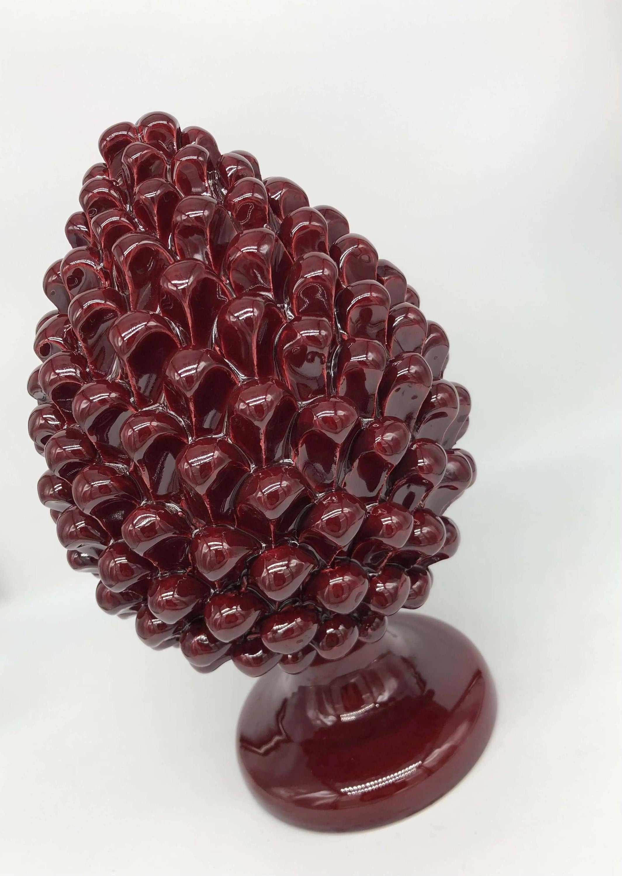 Pigna Ceramica Caltagirone cm H.30 Artigianale Bordeaux DD CERAMICHE SICILIANE