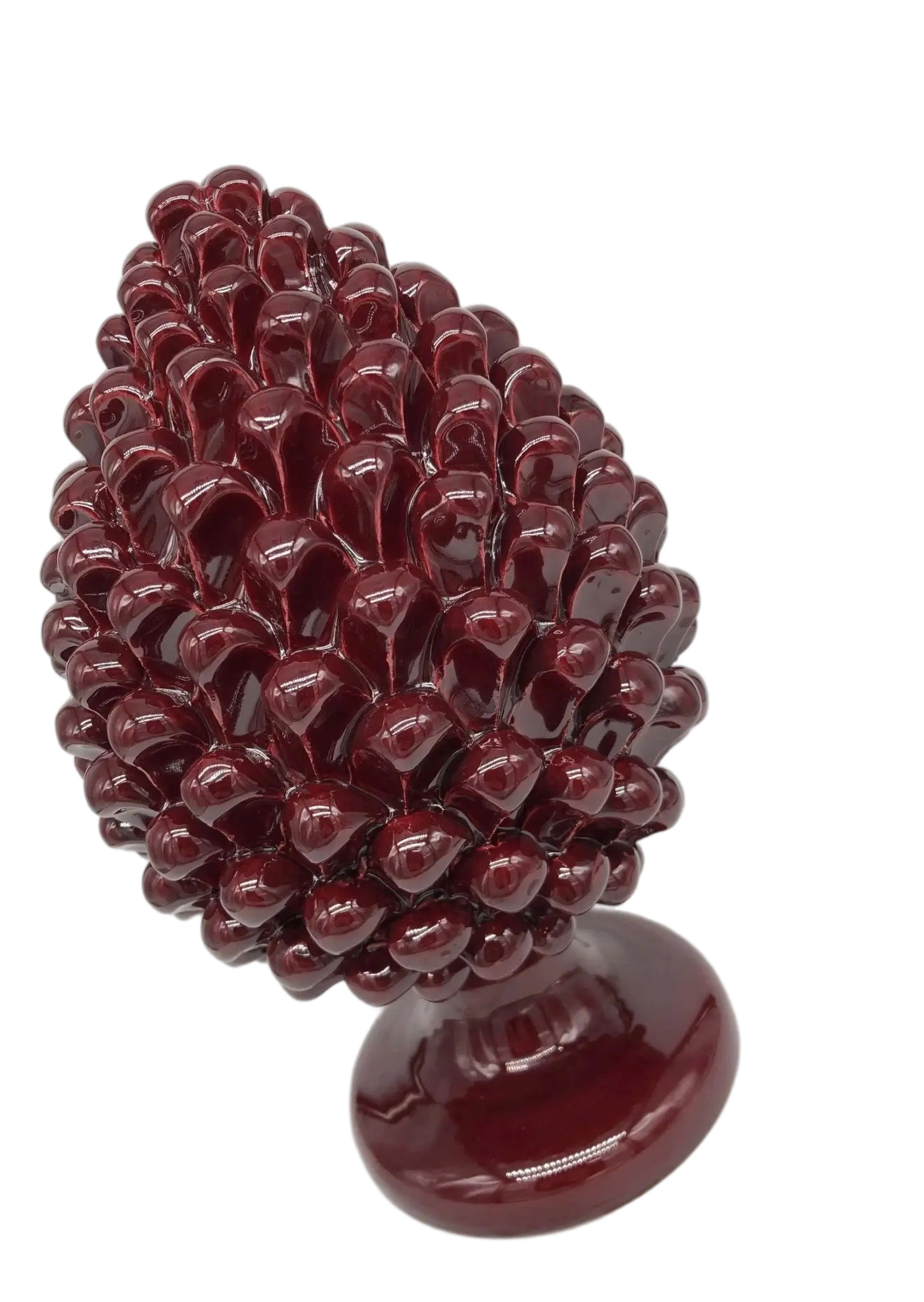 Pigna Ceramica Caltagirone cm H.30 Artigianale Bordeaux DD CERAMICHE SICILIANE