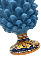 Pigna Ceramica Caltagirone cm H.30 Artigianale Celeste Base Decorata - DD CERAMICHE SICILIANE