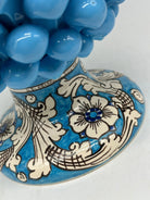 Pigna Ceramica Caltagirone cm H.30 Artigianale Celeste Base Decorata stesso fondo DD CERAMICHE SICILIANE