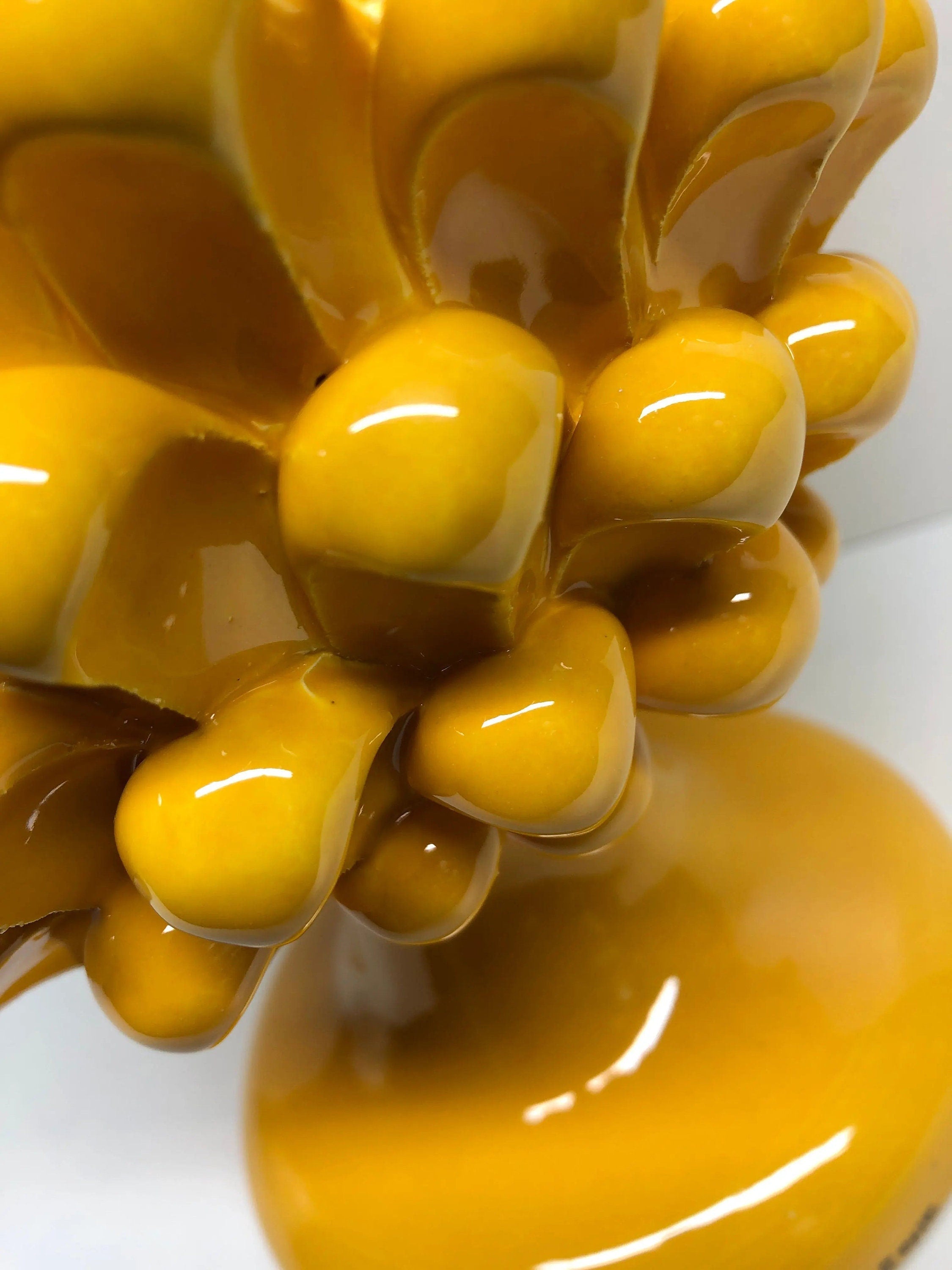 Pigna Ceramica Caltagirone cm H.30 Artigianale Giallo DD CERAMICHE SICILIANE