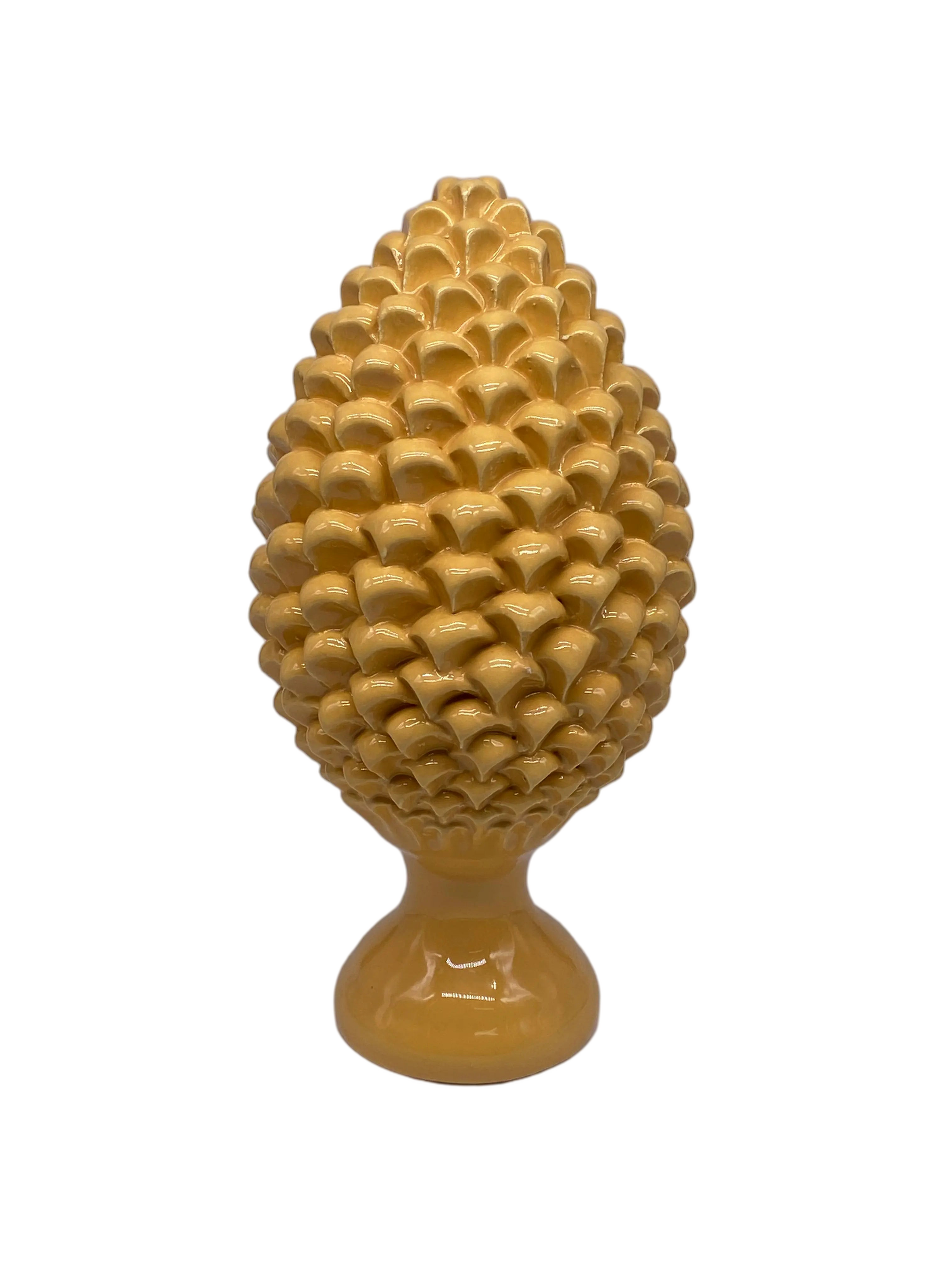 Pigna Ceramica Caltagirone cm H.30 Artigianale Linea Luis VARI COLORI DD CERAMICHE SICILIANE