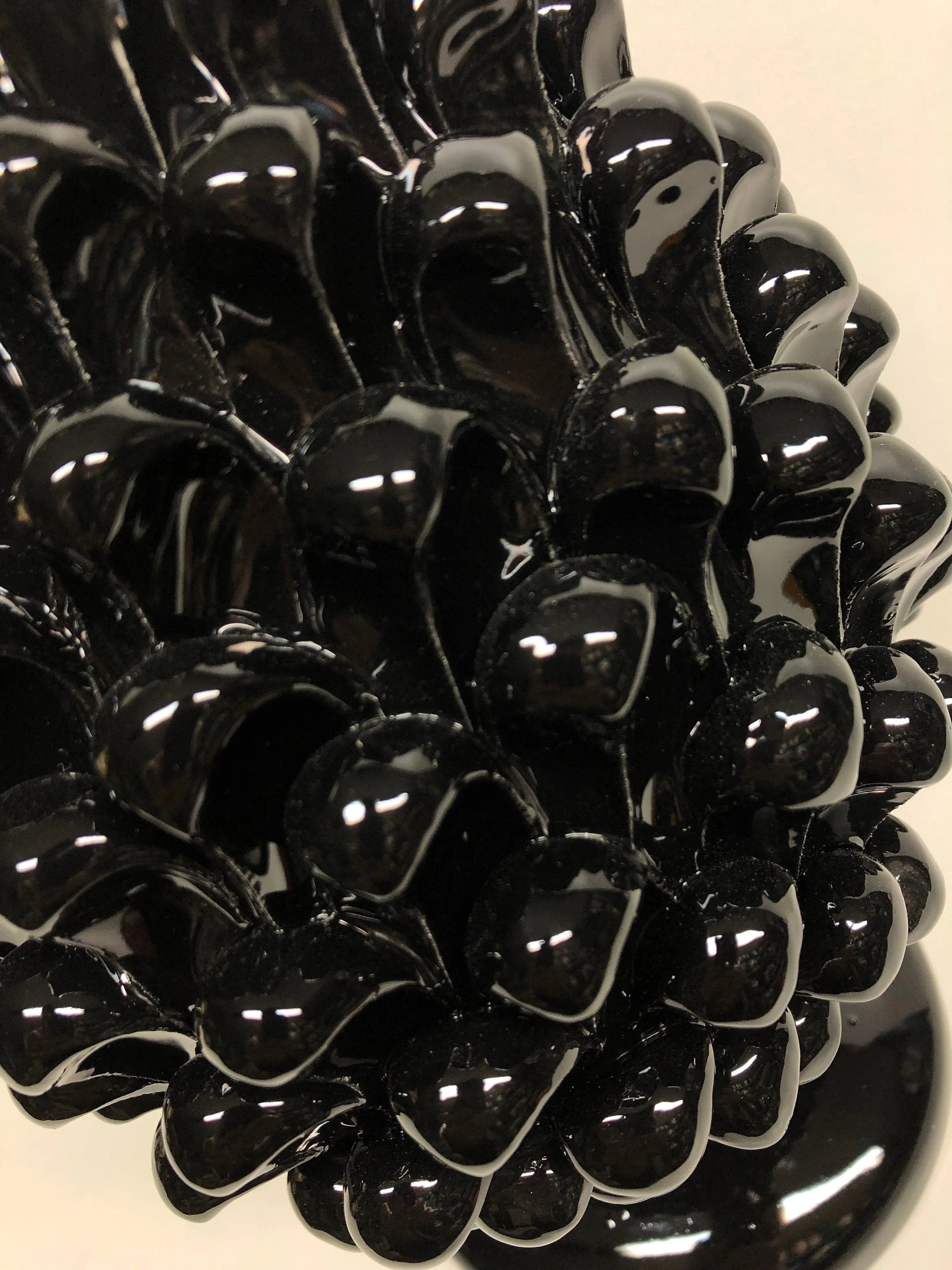 Pigna Ceramica Caltagirone cm H.30 Artigianale Nero DD CERAMICHE SICILIANE