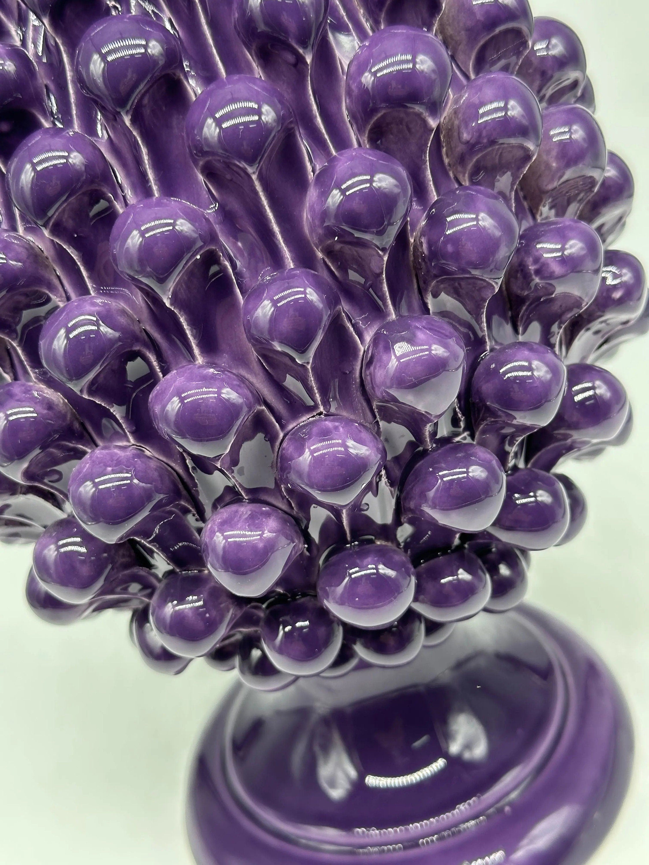 Pigna Ceramica Caltagirone cm H.30 Artigianale Viola DD CERAMICHE SICILIANE