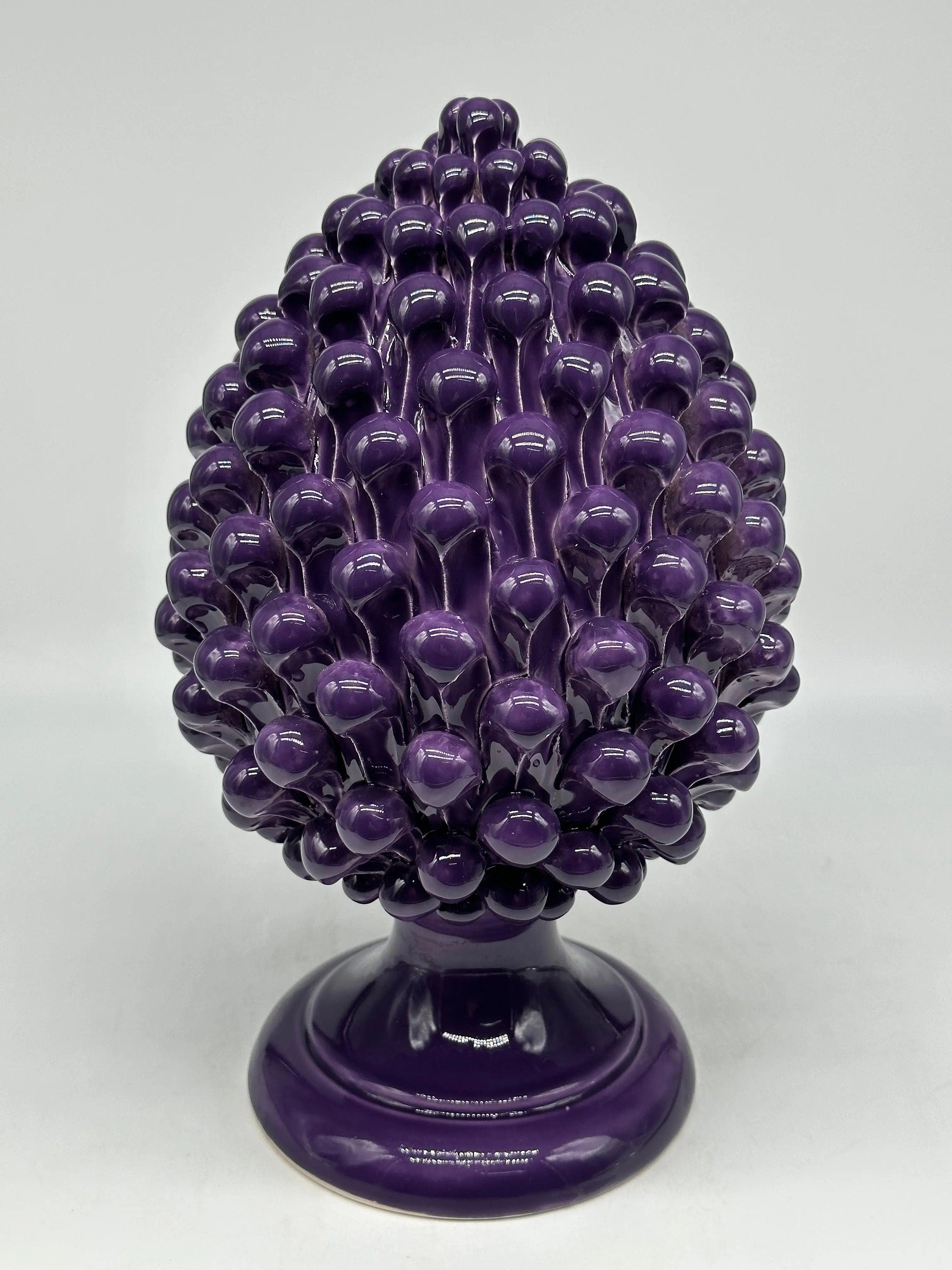Pigna Ceramica Caltagirone cm H.30 Artigianale Viola DD CERAMICHE SICILIANE