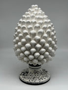 Pigna Ceramica Caltagirone cm H.35 Artigianale Bianca Base Decorata - PIGNA