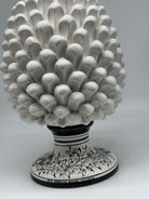 Pigna Ceramica Caltagirone cm H.35 Artigianale Bianca Base Decorata - PIGNA
