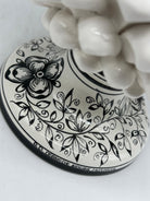 Pigna Ceramica Caltagirone cm H.35 Artigianale Bianca Base Decorata - PIGNA