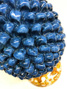 Pigna Ceramica Caltagirone cm H.35 Artigianale Blu Antico Base Decorata DD CERAMICHE SICILIANE