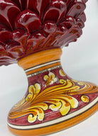 Pigna Ceramica Caltagirone cm H.35 Artigianale Bordeaux Base Decorata DD CERAMICHE SICILIANE