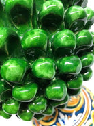 Pigna Ceramica Caltagirone cm H.35 Artigianale Verde Prato Base Decorata DD CERAMICHE SICILIANE