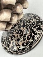 Pigna Ceramica Caltagirone cm H.40 Artigianale Beige con Base Decorata Nero DD CERAMICHE SICILIANE