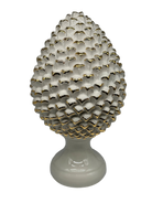 Pigna Ceramica Caltagirone cm H.40 Artigianale Bianco Oro Linea Luis DD CERAMICHE SICILIANE
