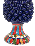 Pigna Ceramica Caltagirone cm H.40 Artigianale Blu Base Decorata 2021 - DD CERAMICHE SICILIANE