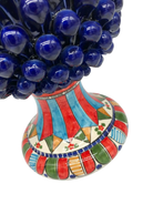 Pigna Ceramica Caltagirone cm H.40 Artigianale Blu Base Decorata 2021 - DD CERAMICHE SICILIANE