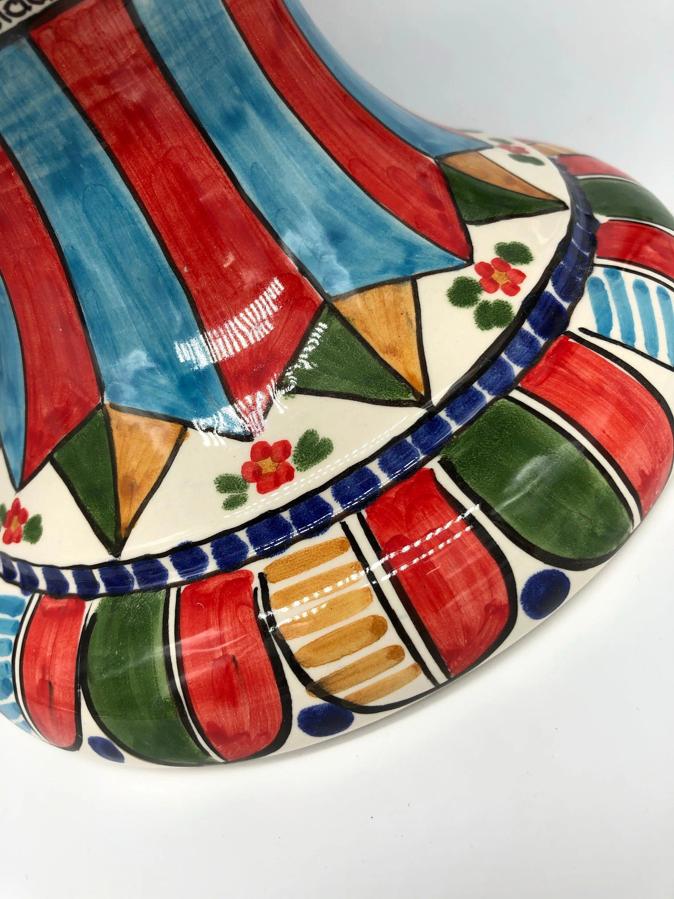 Pigna Ceramica Caltagirone cm H.40 Artigianale Blu Base Decorata 2021 DD CERAMICHE SICILIANE