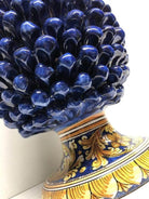 Pigna Ceramica Caltagirone cm H.40 Artigianale Blu Base Decorata DD CERAMICHE SICILIANE