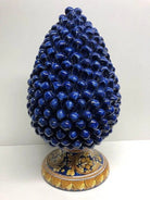 Pigna Ceramica Caltagirone cm H.40 Artigianale Blu Base Decorata DD CERAMICHE SICILIANE