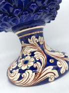 Pigna Ceramica Caltagirone cm H.40 Artigianale Blu Notte Base Decorata DD CERAMICHE SICILIANE