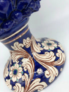 Pigna Ceramica Caltagirone cm H.40 Artigianale Blu Notte Base Decorata DD CERAMICHE SICILIANE