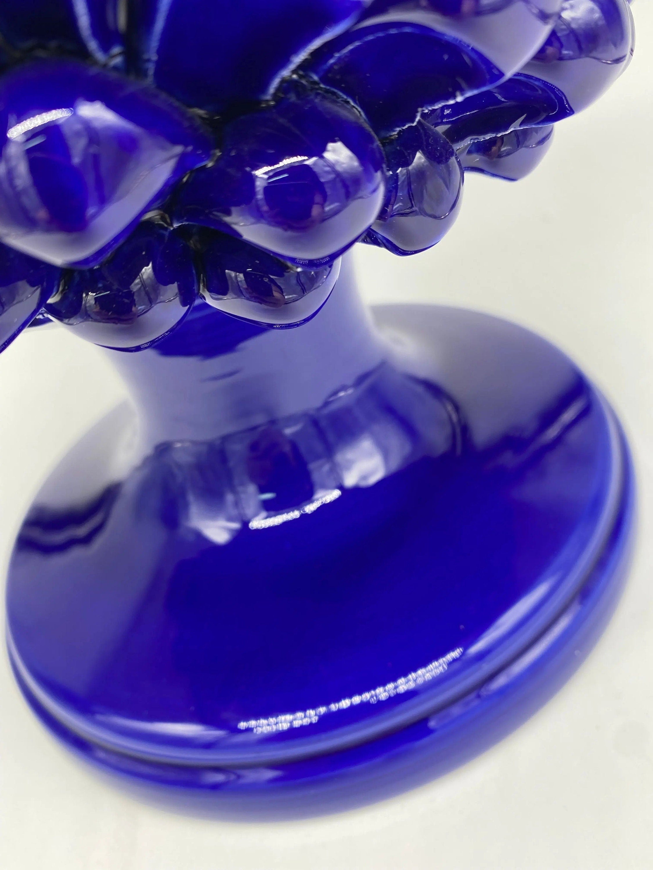Pigna Ceramica Caltagirone cm H.40 Artigianale Blu DD CERAMICHE SICILIANE
