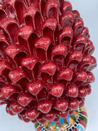 Pigna Ceramica Caltagirone cm H.40 Artigianale Bordeaux Base Decorata 2021 DD CERAMICHE SICILIANE