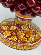 Pigna Ceramica Caltagirone cm H.40 Artigianale Bordeaux Base Decorata DD CERAMICHE SICILIANE