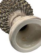 Pigna Ceramica Caltagirone cm H.40 Artigianale Écru Oro Linea Luis DD CERAMICHE SICILIANE