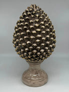Pigna Ceramica Caltagirone cm H.40 Artigianale Écru Oro Linea Luis DD CERAMICHE SICILIANE