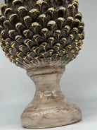 Pigna Ceramica Caltagirone cm H.40 Artigianale Écru Oro Linea Luis DD CERAMICHE SICILIANE