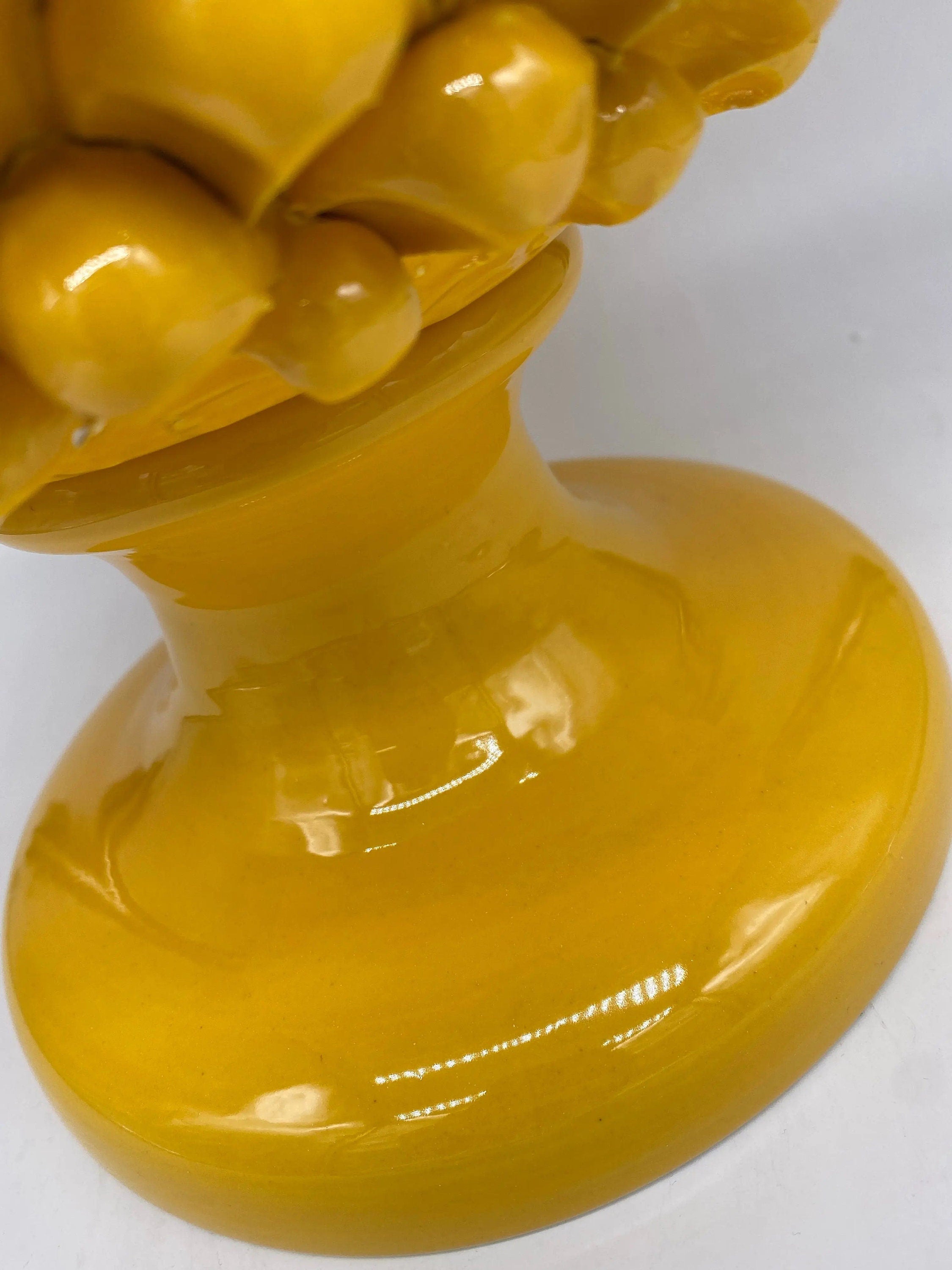 Pigna Ceramica Caltagirone cm H.40 Artigianale Giallo DD CERAMICHE SICILIANE