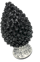 Pigna Ceramica Caltagirone cm H.40 Artigianale Nero Base Decorata - DD CERAMICHE SICILIANE