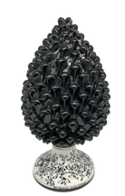 Pigna Ceramica Caltagirone cm H.40 Artigianale Nero Base Decorata - DD CERAMICHE SICILIANE