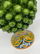 Pigna Ceramica Caltagirone cm H.40 Artigianale Verde Prato Base Decorata DD CERAMICHE SICILIANE