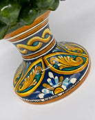 Pigna Ceramica Caltagirone cm H.40 Artigianale Verde Prato Base Decorata DD CERAMICHE SICILIANE