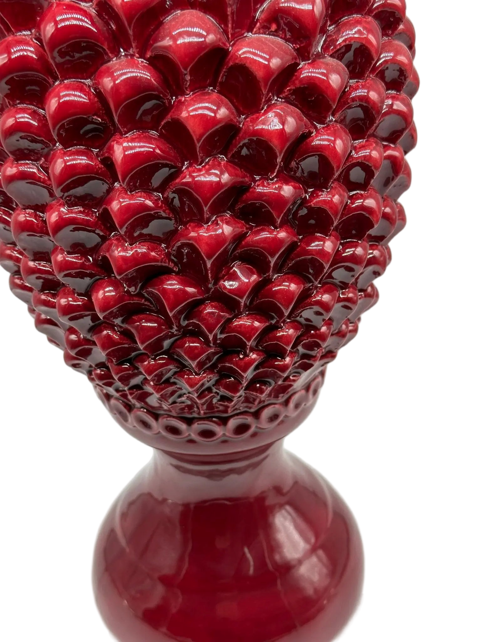 Pigna Ceramica Caltagirone cm H.45 Artigianale Bordeaux Linea Luis DD CERAMICHE SICILIANE