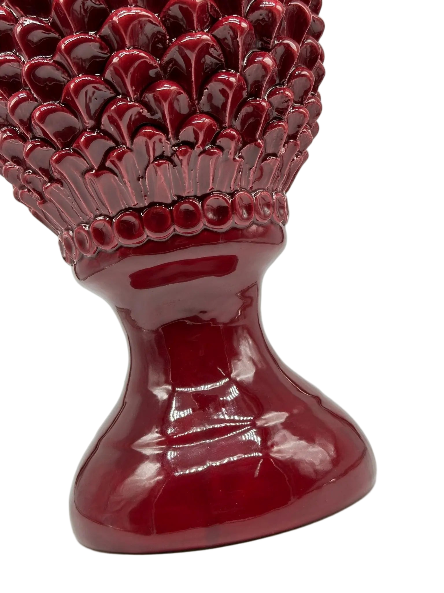 Pigna Ceramica Caltagirone cm H.45 Artigianale Bordeaux Linea Luis DD CERAMICHE SICILIANE