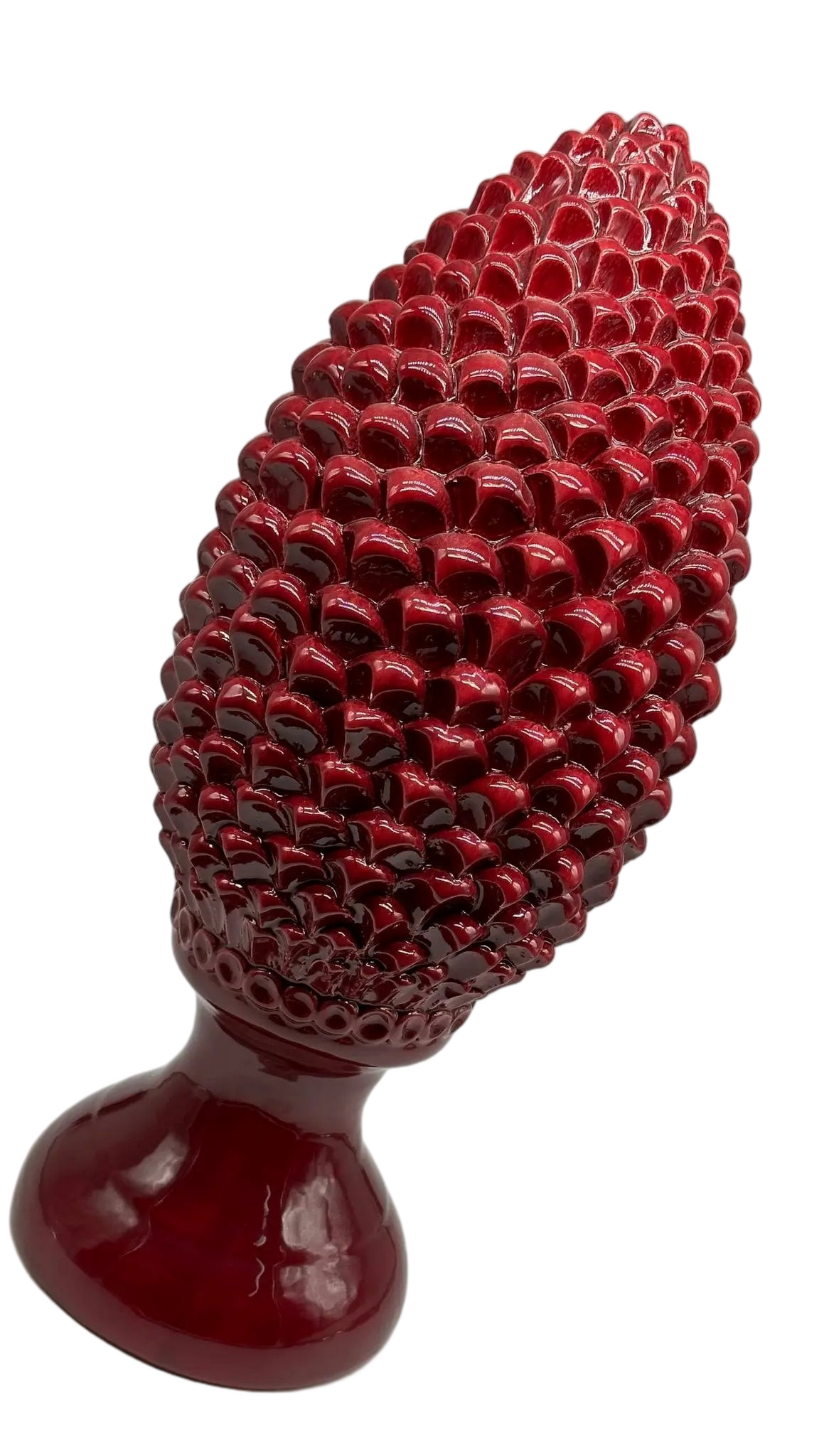 Pigna Ceramica Caltagirone cm H.45 Artigianale Bordeaux Linea Luis DD CERAMICHE SICILIANE