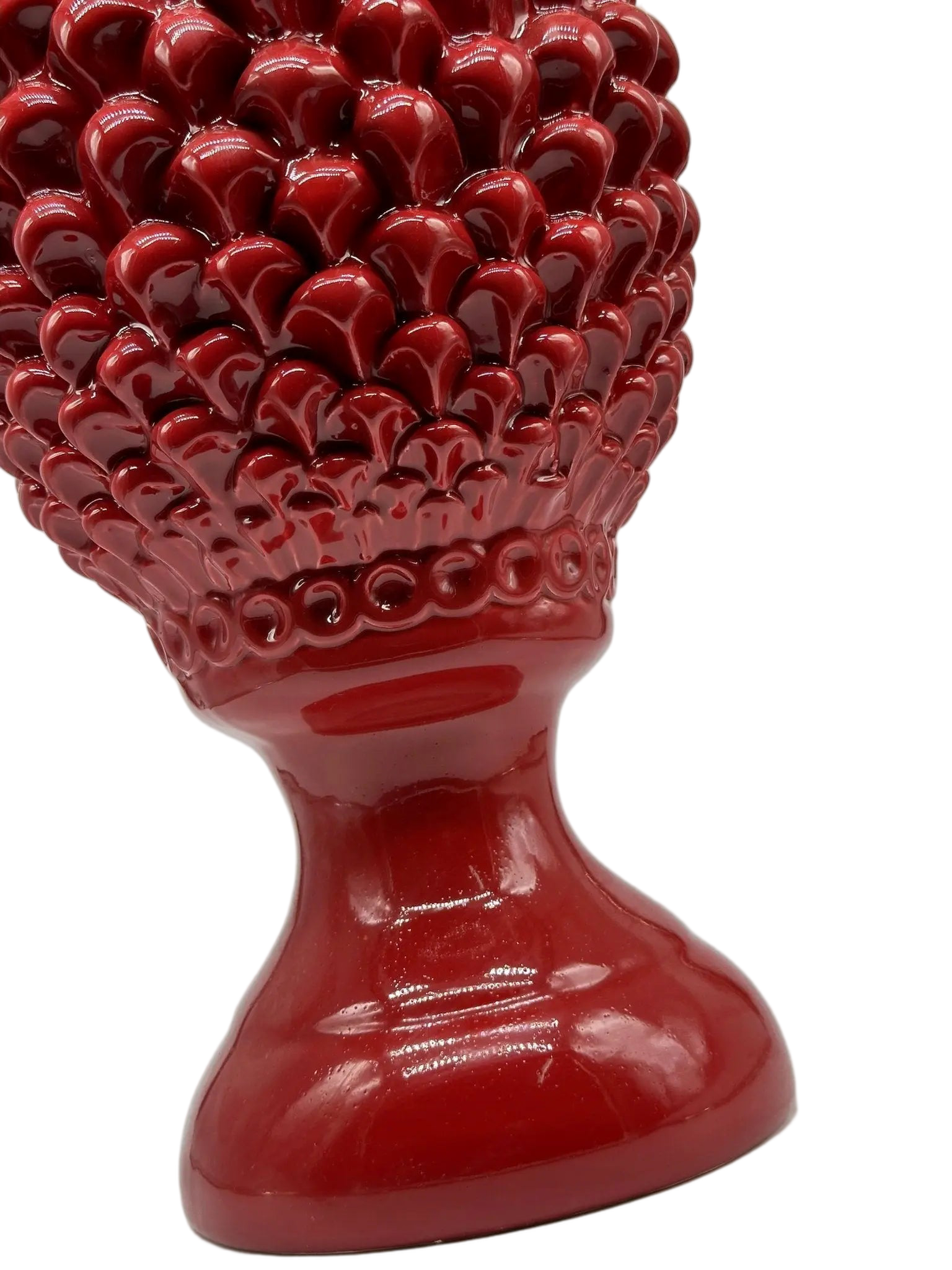 Pigna Ceramica Caltagirone cm H.45 Artigianale Rosso Linea Luis DD CERAMICHE SICILIANE