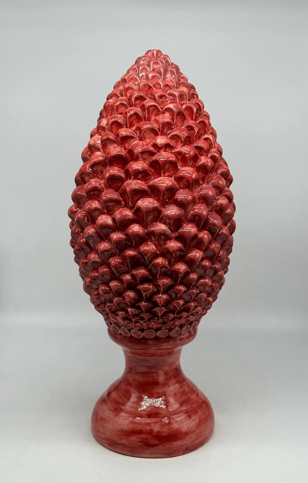 FINE SERIE - Pigna Ceramica Caltagirone cm H.45 Artigianale Rosso Sfumato Linea Luis - PIGNA