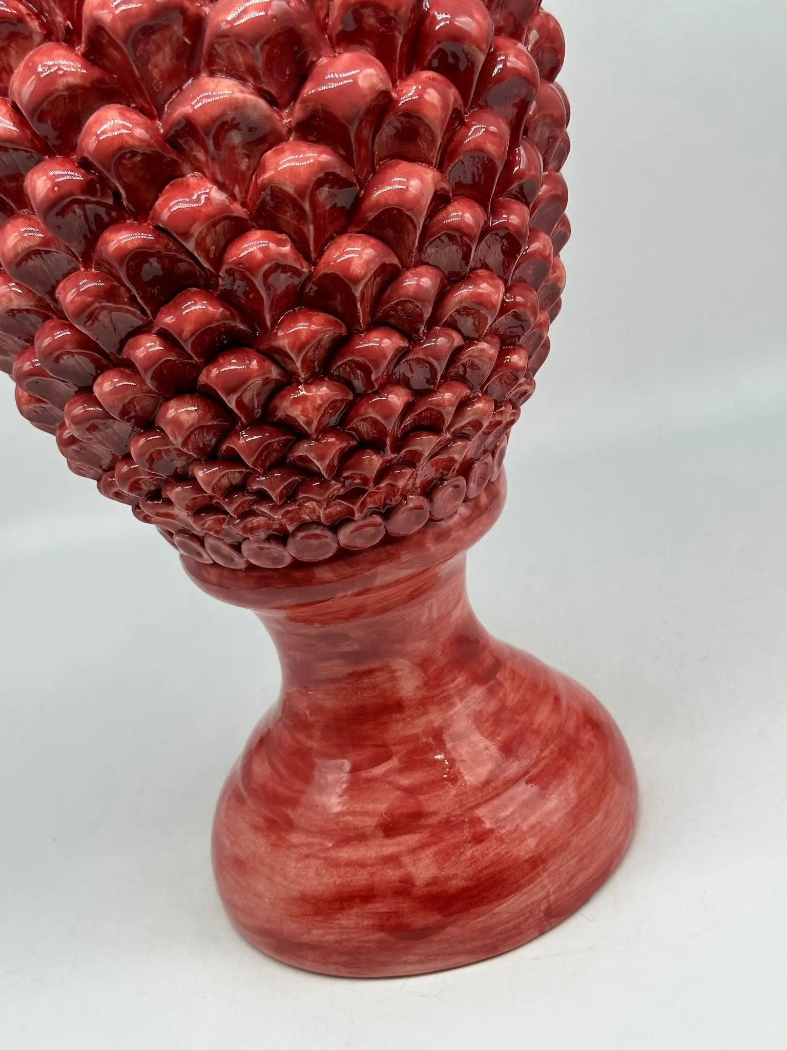 FINE SERIE - Pigna Ceramica Caltagirone cm H.45 Artigianale Rosso Sfumato Linea Luis - PIGNA