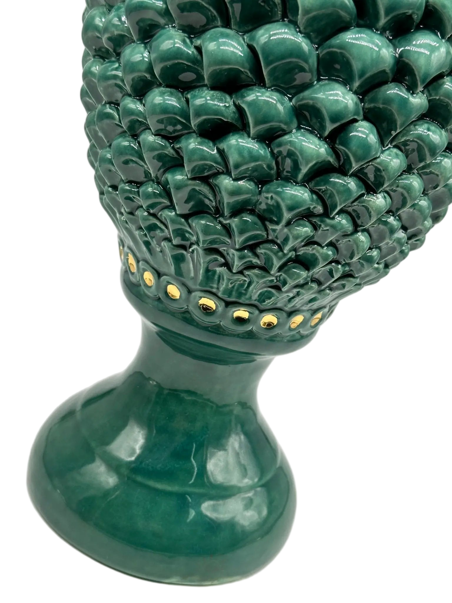 Pigna Ceramica Caltagirone cm H.45 Artigianale Verde Linea Luis DD CERAMICHE SICILIANE