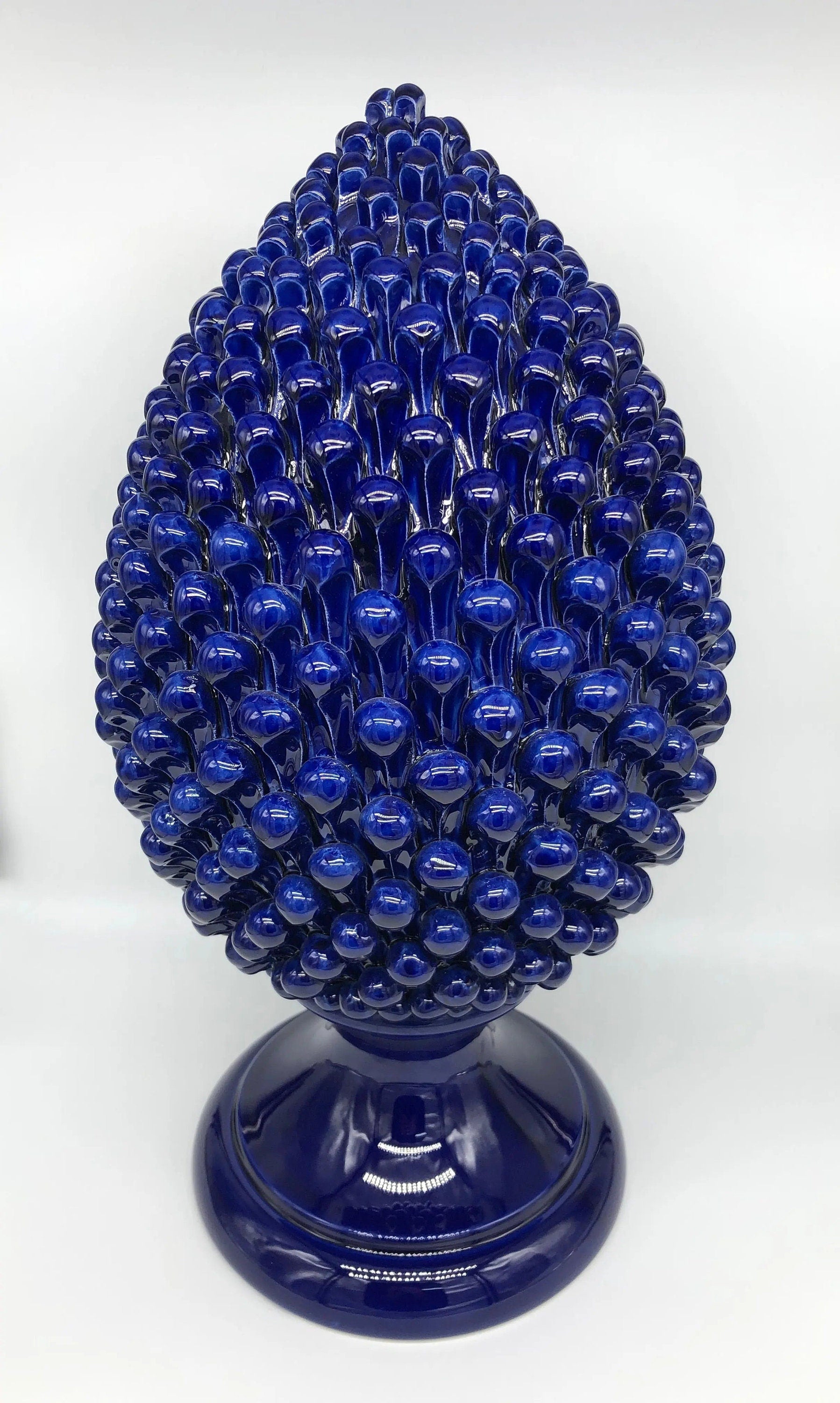 Pigna Ceramica Caltagirone cm H.50 Artigianale Blu DD CERAMICHE SICILIANE