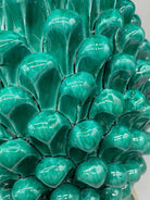 Pigna Ceramica Caltagirone cm H.50 Artigianale Verde Acqua Base Decorata DD CERAMICHE SICILIANE