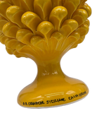 Pigna Ceramica Caltagirone cm H.25 Artigianale Giallo - DD CERAMICHE SICILIANE