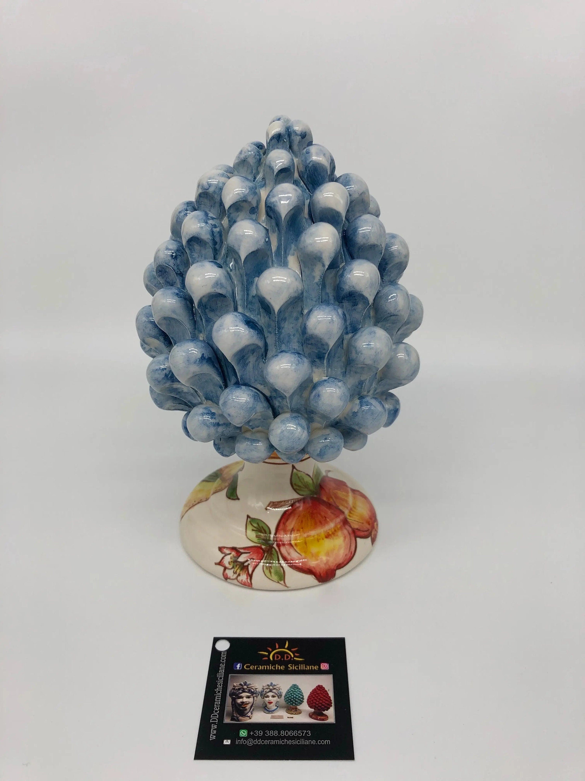 Pigna Ceramica Caltagirone Linea “4 stagioni” cm H.20 Artigianale DD CERAMICHE SICILIANE