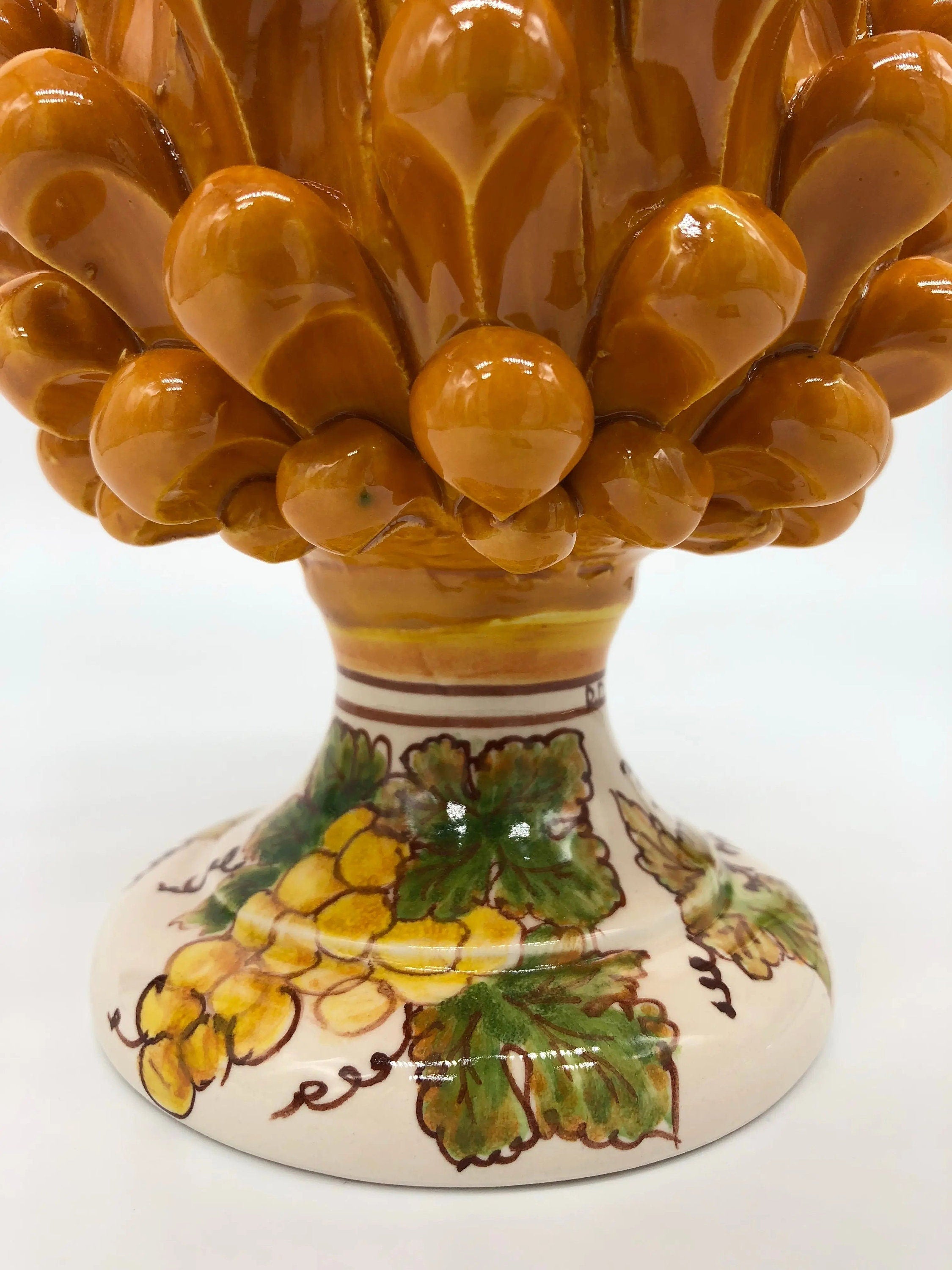 Pigna Ceramica Caltagirone Linea “4 stagioni” cm H.20 Artigianale DD CERAMICHE SICILIANE