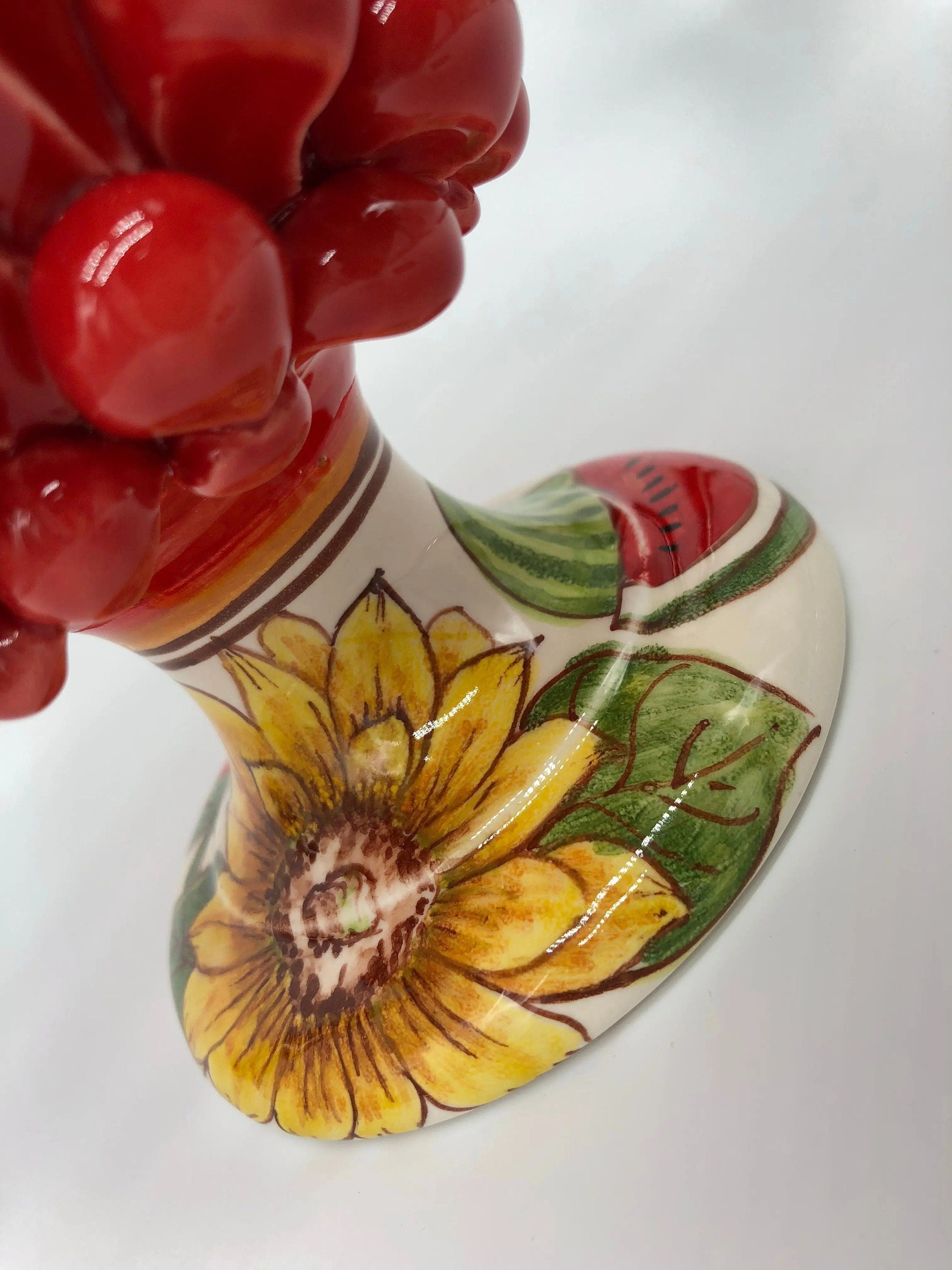 Pigna Ceramica Caltagirone Linea “4 stagioni” cm H.20 Artigianale DD CERAMICHE SICILIANE