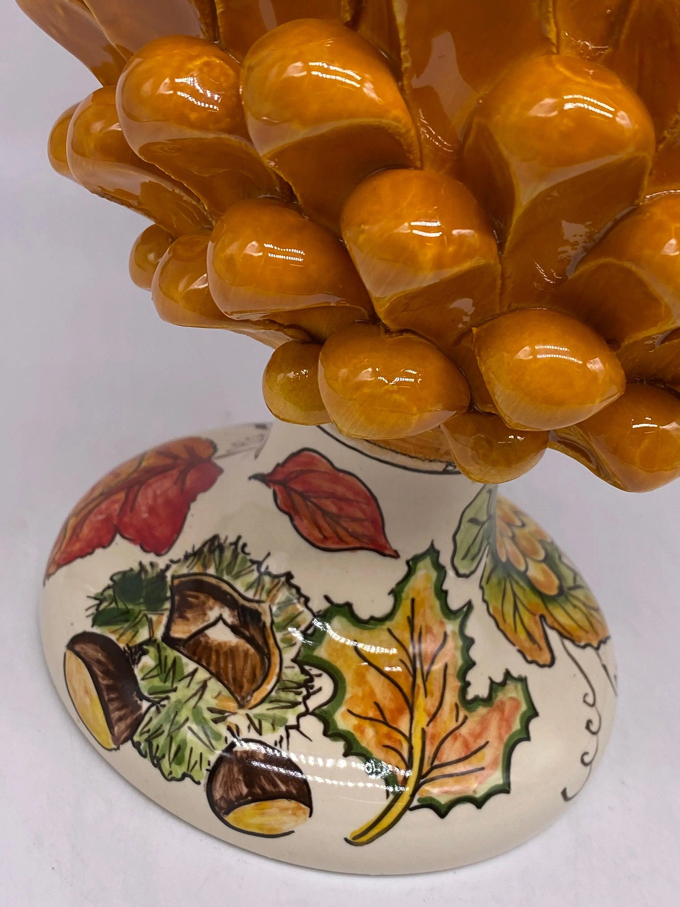 Pigna Ceramica Caltagirone Linea “4 stagioni” cm H.30 Artigianale DD CERAMICHE SICILIANE